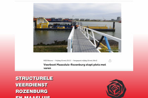 Structurele veerdienst Rozenburg en Maassluis essentieel